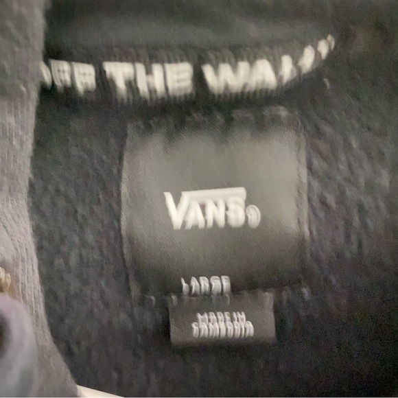 Vans Off The Wall Original Checkerboard Black Hoodie Sz L Sweatshirt Skateboard - Picture 5 of 8
